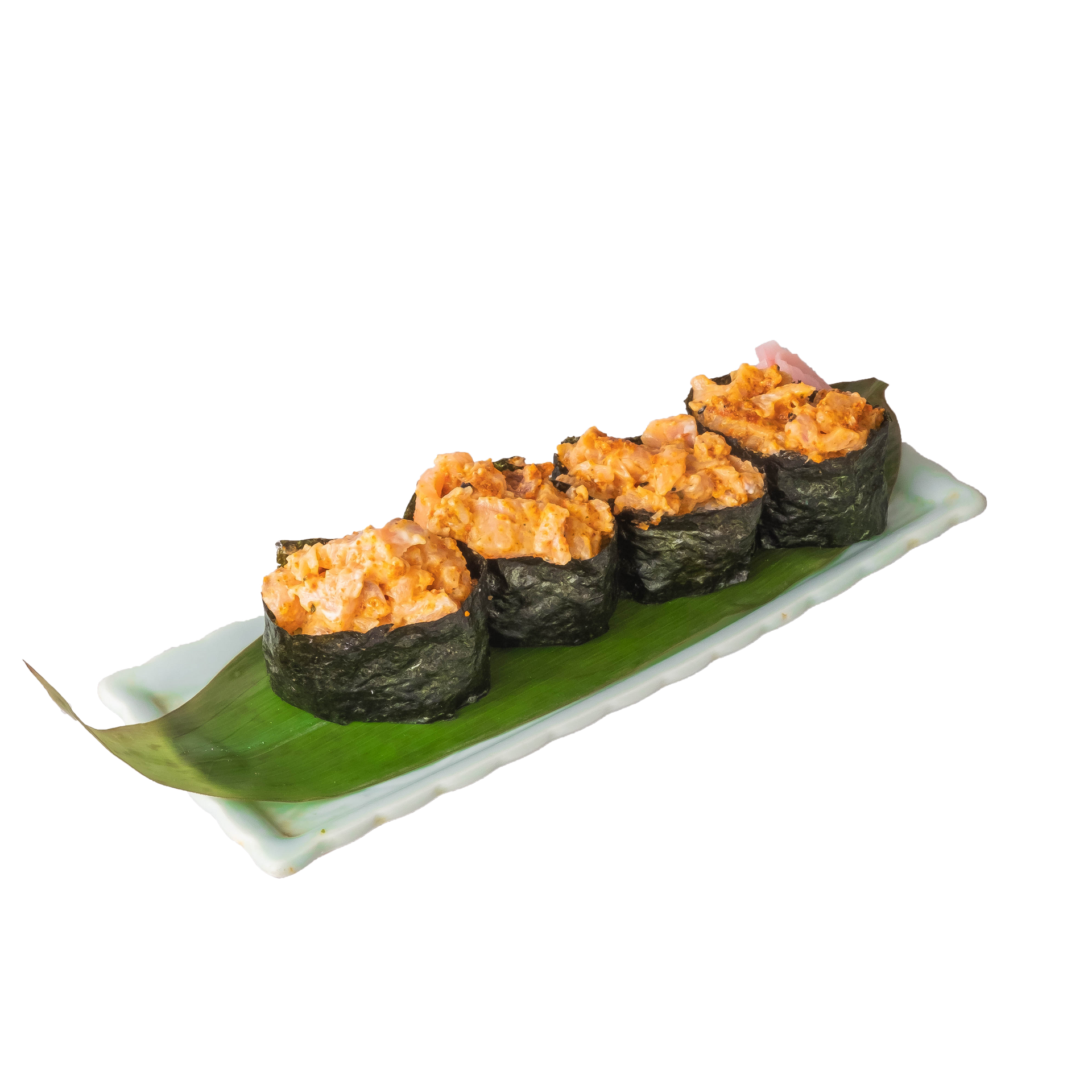 Premium Photo  Tasty sushi rolls guncan with a salmon